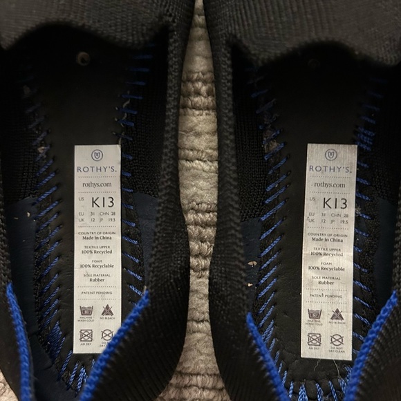 Rothy's Loafers Kids 13K Slip On Girls Youth Shoes Round Toe Black Casual Flats - Picture 7 of 8